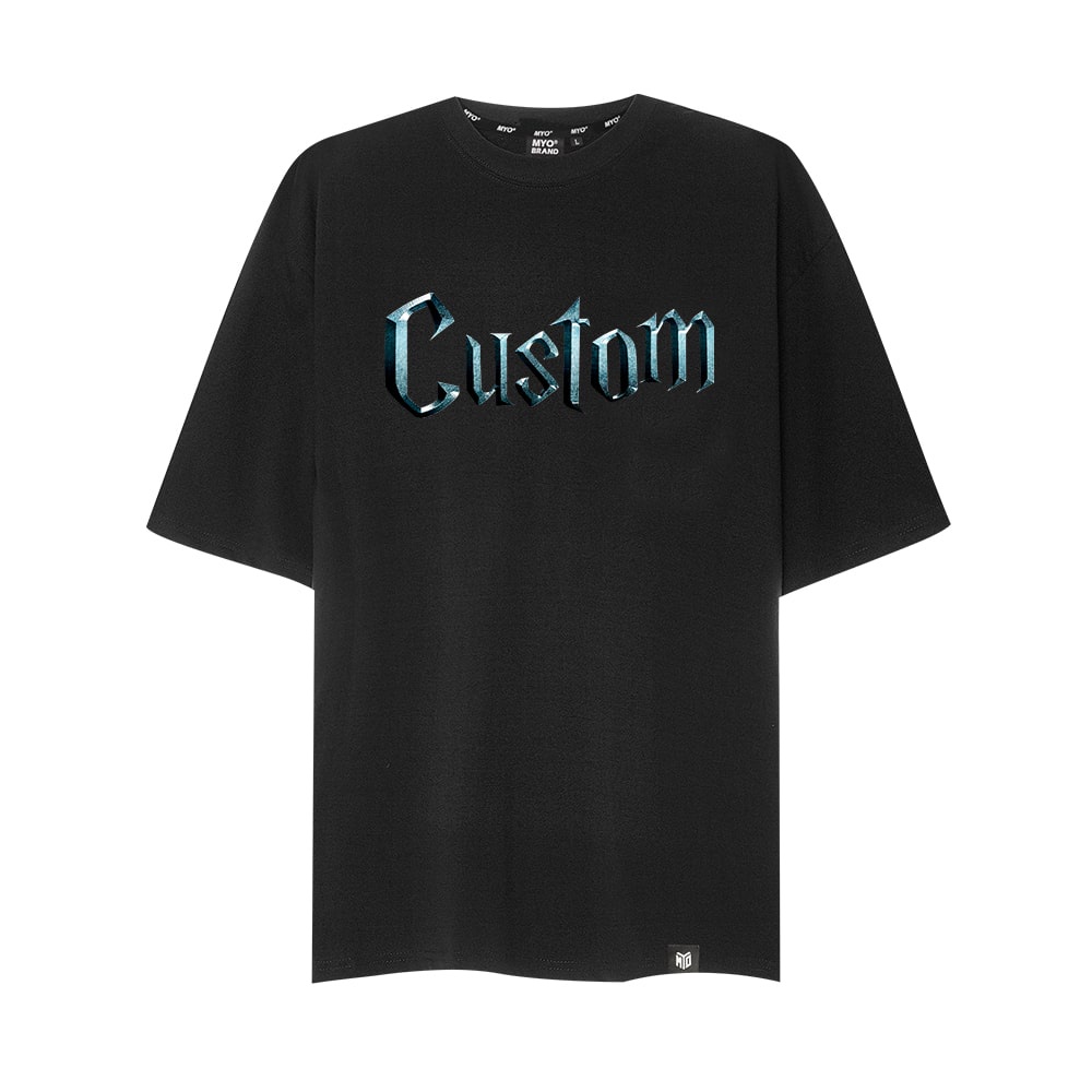 Áo Thun Đen MYO In Chữ In Hình Theo Yêu Cầu Làm Quà Tặng Đồng Phục Nhóm Đội