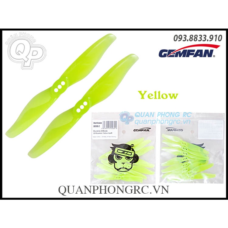 4 Cặp Cánh 2 Lá GEMFAN Hurricane 3018 2 Blades FPV Toothpick Propellers (8 Cái)