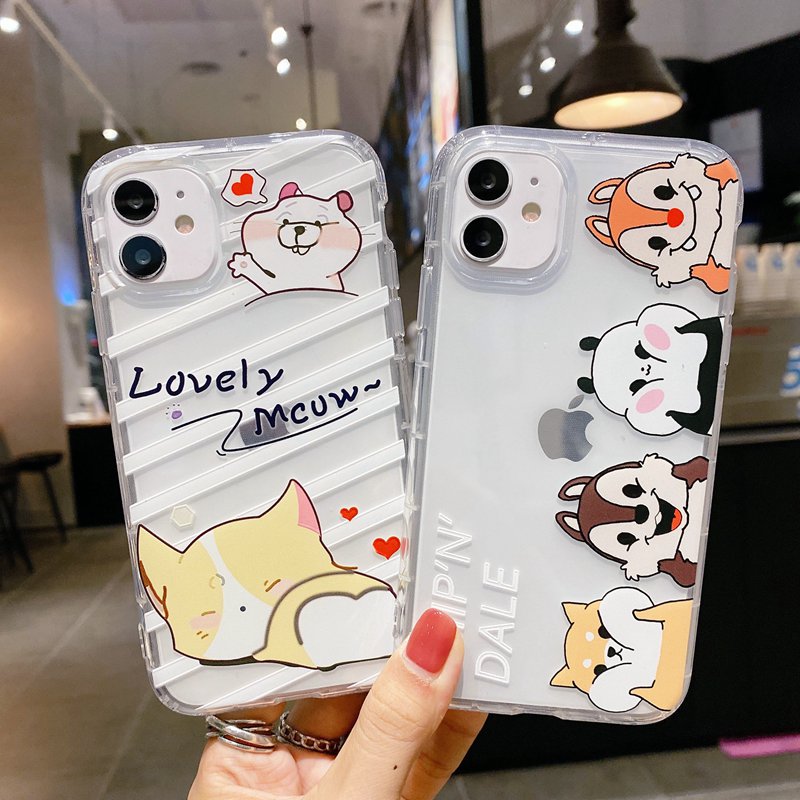 Samsung Galaxy S10 Lite Note 10 Lite M40 M60S M80S A7 2018 J7 J2 Grand Prime On7 2016 Phone Case Cute Cat Squirrel Soft Clear Air Pressure Cover