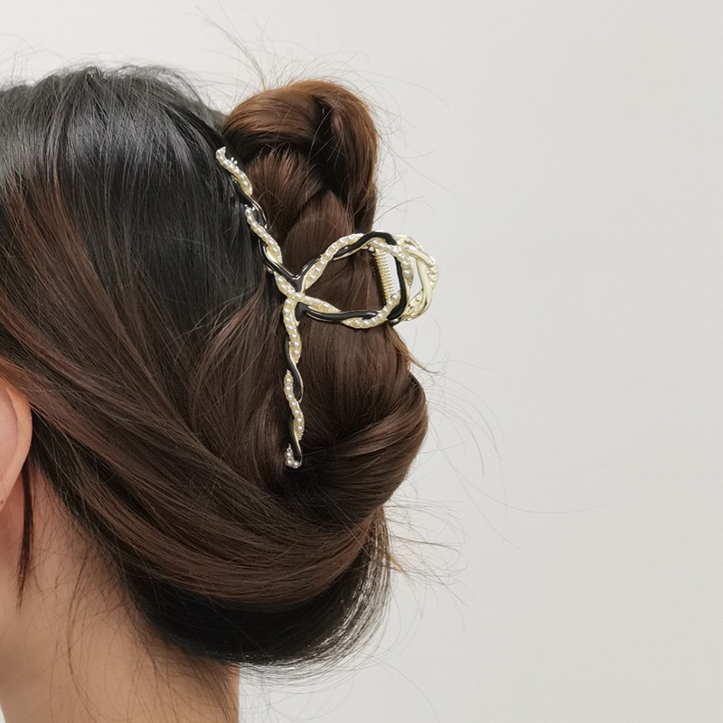 Kẹp Tóc Cá Mập Đính Ngọc Trai Đơn Giản Phong Cách Hàn Quốc Mới