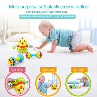 Baby Toys Plastic Hand Jingle Shaking Bell Infant Soft Cartoon Newborn Baby Toys 0-24M Bed Bell