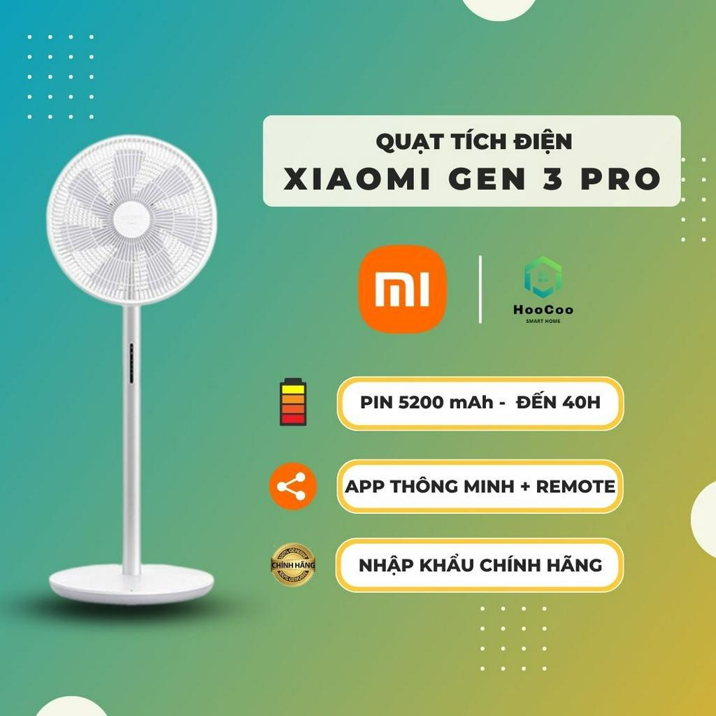 Quạt đứng tích điện thông minh Xiaomi Gen 3 Pro 100% Chính hãng, Kết nối App, Pin đến 40 giờ, Bảo hành 12 tháng