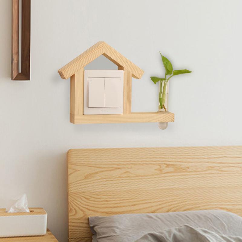 Miếng Dán Tường Bằng Gỗ Trơn Dùng Trang Trí Bảo Vệ Ổ Cắm Điện