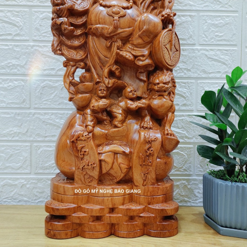 Tượng phật di lặc gỗ hương cao 60 cm