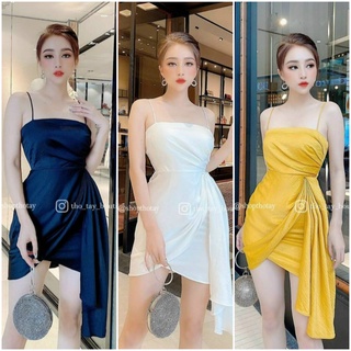 Đầm hotgirl body dự tiệc 2 dây xếp bèo sang chảnh
