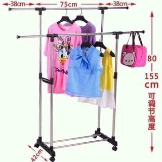 💥SALE💥 GIÀN PHƠI INOX HAI TẦNG CÓ BÁNH XE DI CHUYỂN TIỆN LỢI, DỤNG CỤ PHƠI ,MÓC ,TREO