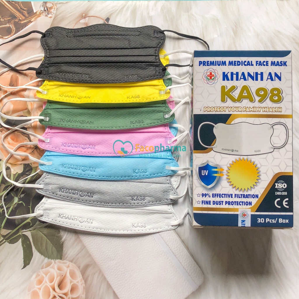Khẩu trang chống tia uv hình cua 4 lớp cute kháng Khuẩn Khánh An KA98 thời trang chống nắng không xù lông KAKA98O