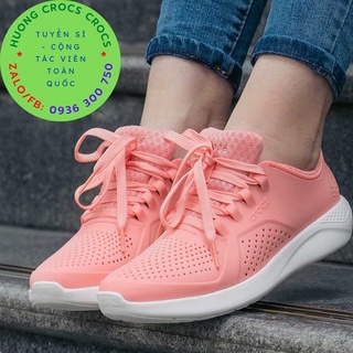 GIÀY NHỰA CROCSS LITERIDE PACER CHO NỮ MÀU HỒNG CAM CHUẨN XỊN FULL BOX