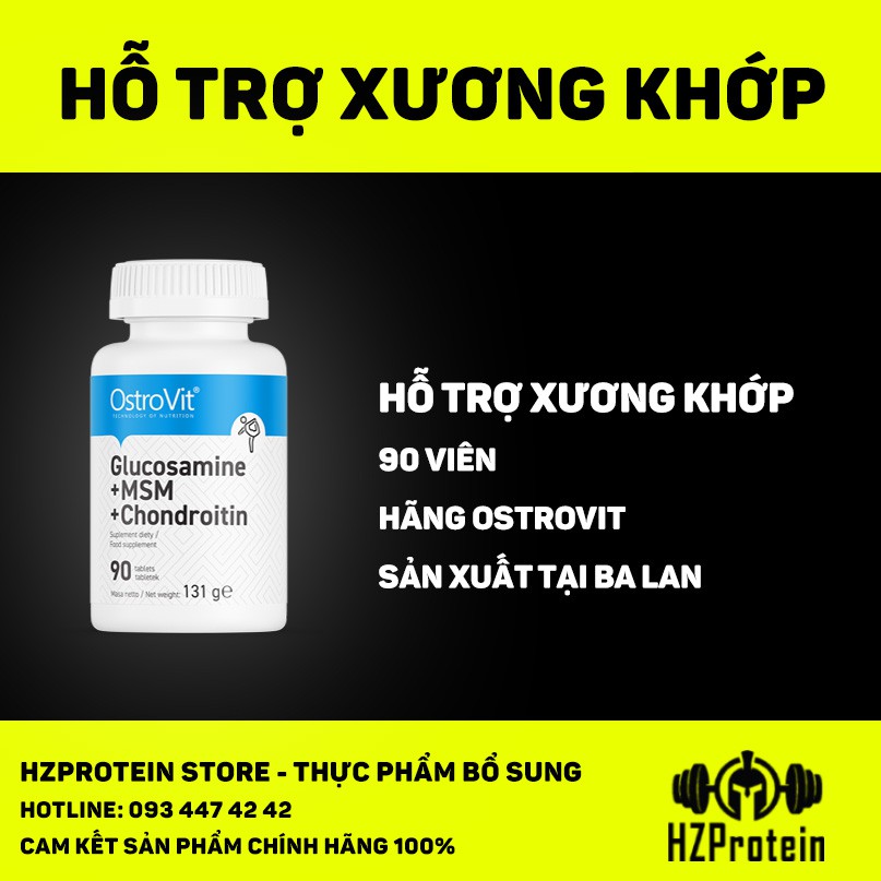 GLUCOSAMINE + MSM + CHONDROITIN - HỖ TRỢ BẢO VỆ XƯƠNG KHỚP, BÔI TRƠN, CHỐNG THOÁI HÓA KHỚP (90 VIÊN)