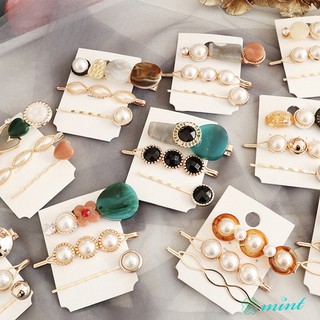 Set 3 kẹp tóc đính hạt giả ngọc trai