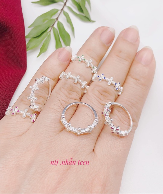 NHẪN BẠC MẶT HOA TUỔI TEEN BẠC TA