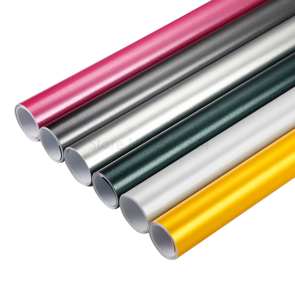 Rehoboth 30 cm * 100 cm Matt Mạ điện Vinyl Tấm bọc xe Ô tô Giấy bạc Decal Phim ô tô Xe máy Xe máy Tự làm Nhãn dán trang trí Xe-Tạo kiểu