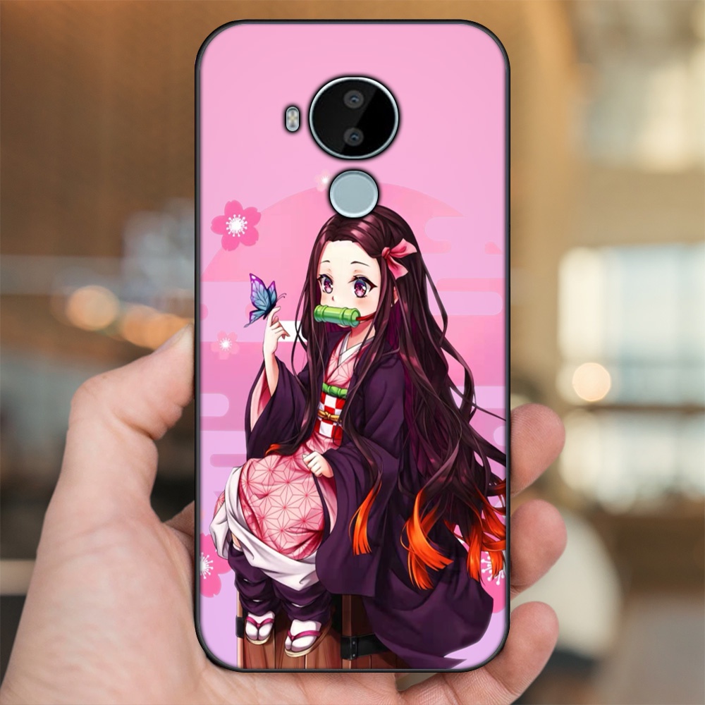 Ốp lưng Nokia C30 viền đen in hình Nezuko Kimetsu no Yaiba