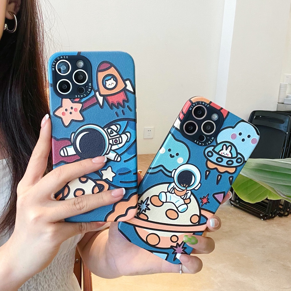 Ốp lưng iphone - Ốp iphone cạnh vuông phi hành gia 5/5s/6/6plus/6s/6s plus/6/7/7plus/8/8plus/x/xs/xs max/11/11 pro/samsu