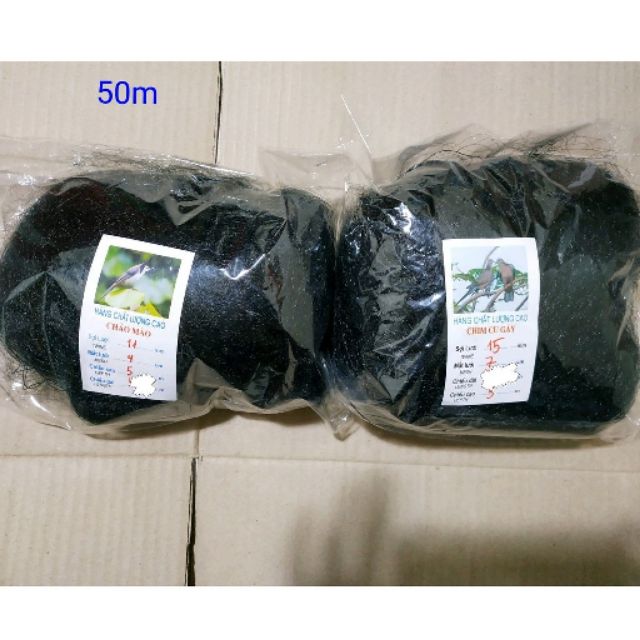 LƯỚI BẪY CHIM CU THÁI LAN 5P, 6P, 7P CAO 6M DÀI 50M