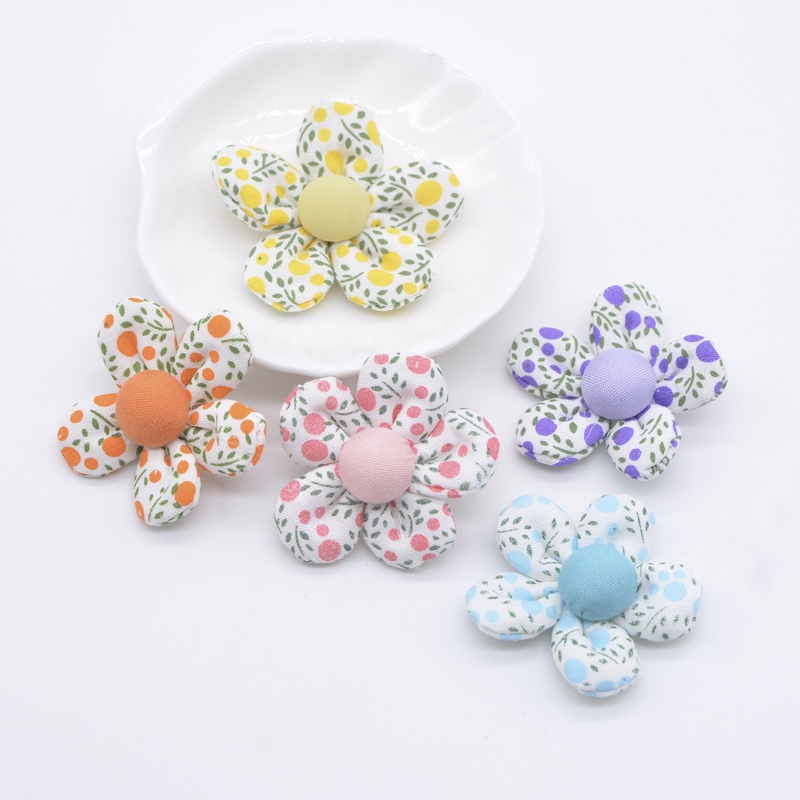 Set 10 Hoa Cúc 40mm Bằng Calico Dùng Để Trang Trí Quần Áo / Găng Tay / Vớ / Đồ Thủ Công