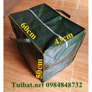 (XANH RÊU DÀY) - Túi bạt đa dụng 60x43x50cm đựng quần áo, hàng hóa