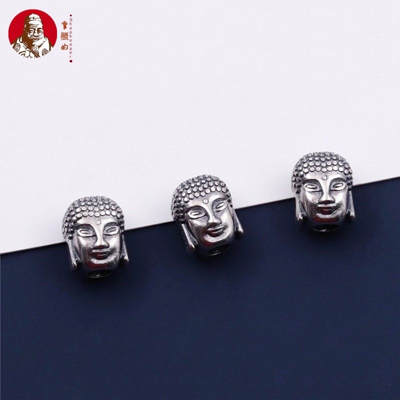 Hạt Xâu Chuỗi Phật Giáo Bằng Bạc S925 Hai Mặt Phong Cách Thái Lan