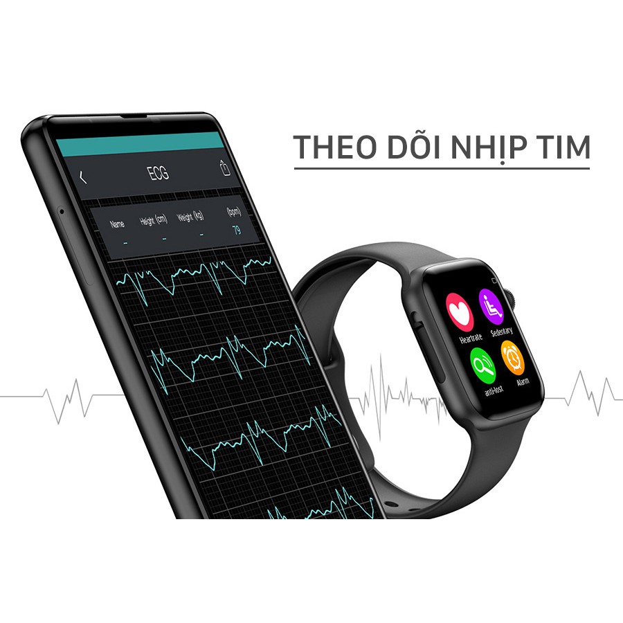 Đồng hồ thông mình w34 Series 4 cảm ứng theo dõi sức khỏe kết nối bluetooth | BigBuy360 - bigbuy360.vn