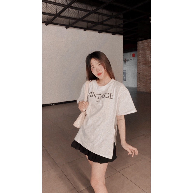 Áo Thun Phối Chân Váy Ngắn 🍊🍊 Set Áo Thun Khoá Kéo Mix Chân Váy Ngắn Bồng - Hàng Quảng Châu SET003