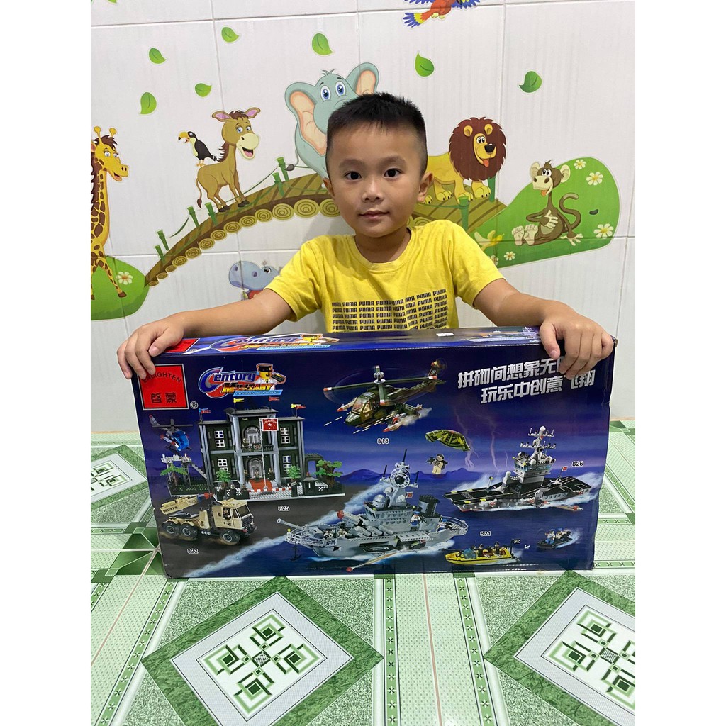 Lego- Tàu Chiến Hạm Sân Bay CENTURY MILITARY 1000 Mảnh Ghép