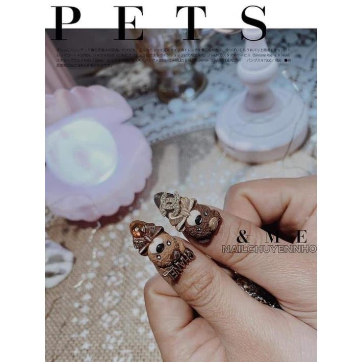 Gấu bột trang trí móng - hoa bột nail 2022