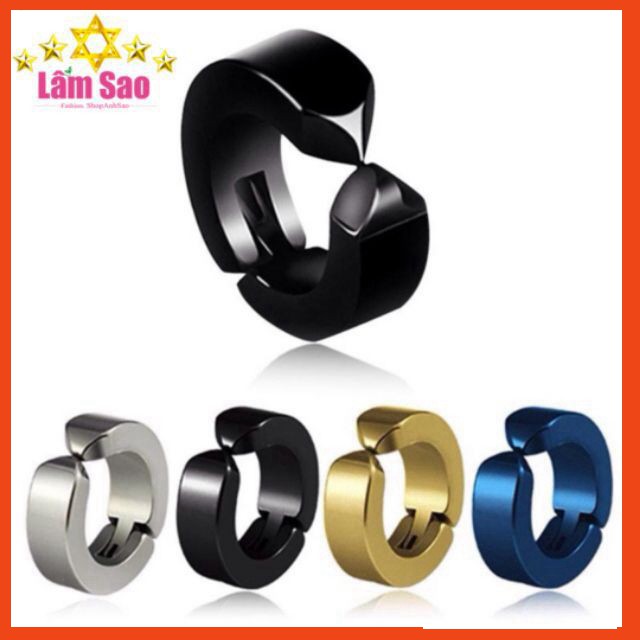 bông tai nam hàn quốc khoen kẹp ( không bấm lỗ) - Ánh Sao vip