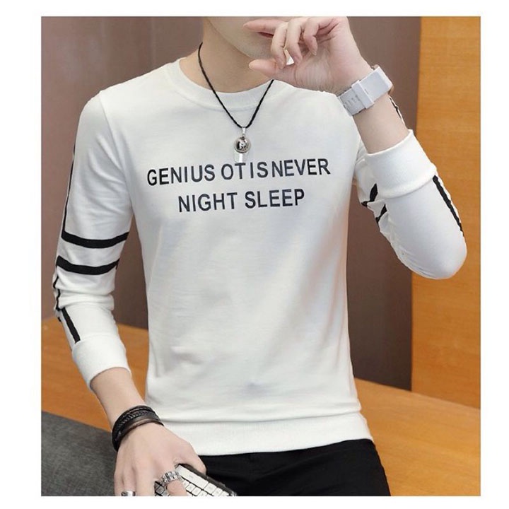 Áo thun tay dài nam nữ phong cách hàn quốc vải thun cotton mềm mịn mặc mát cổ và tay áo may bo