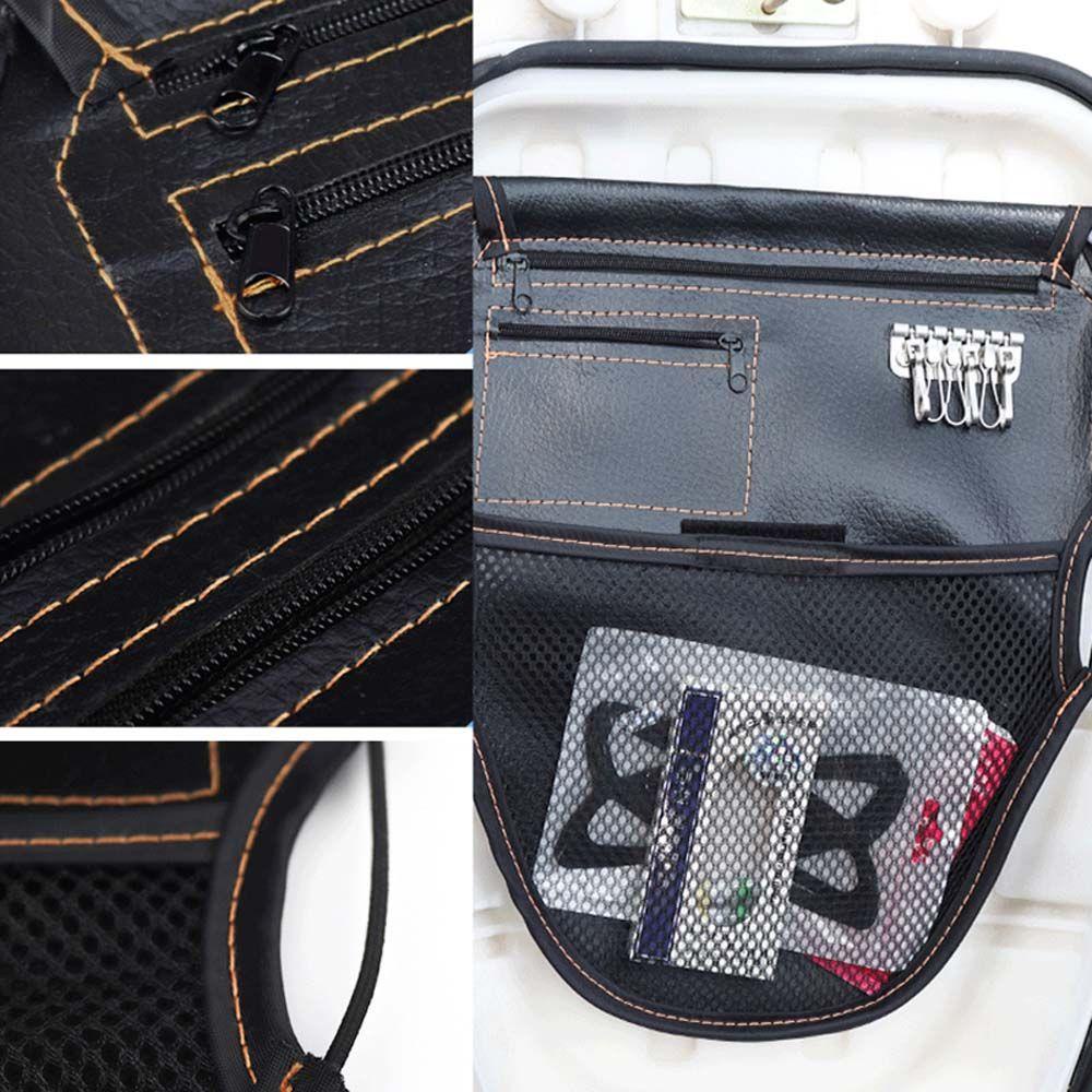 Túi Da PU Đựng Đồ Gắn Dưới Yên Xe Máy Kèm Móc Treo Chìa Khóa Tiện Dụng