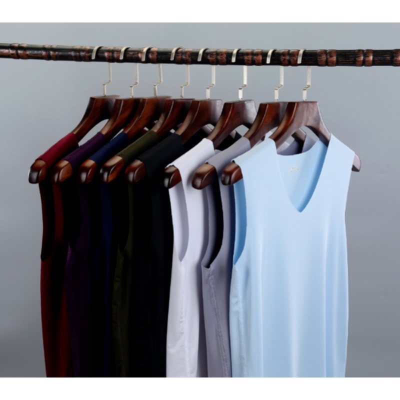 Áo thun ba lỗ cổ chữ v màu trơn thời trang cho nam