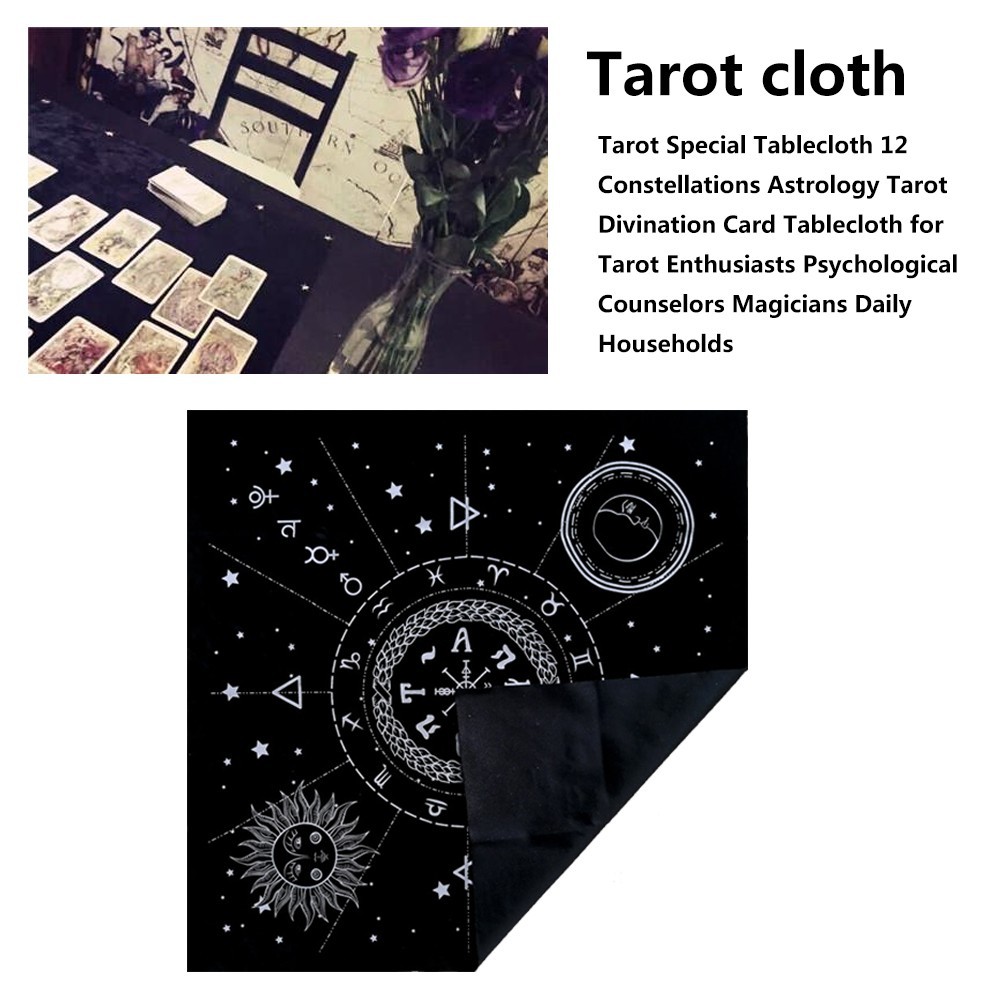 Khăn Trải Bàn Bói Bài Tarot In Hình 12 Cung Hoàng Đạo