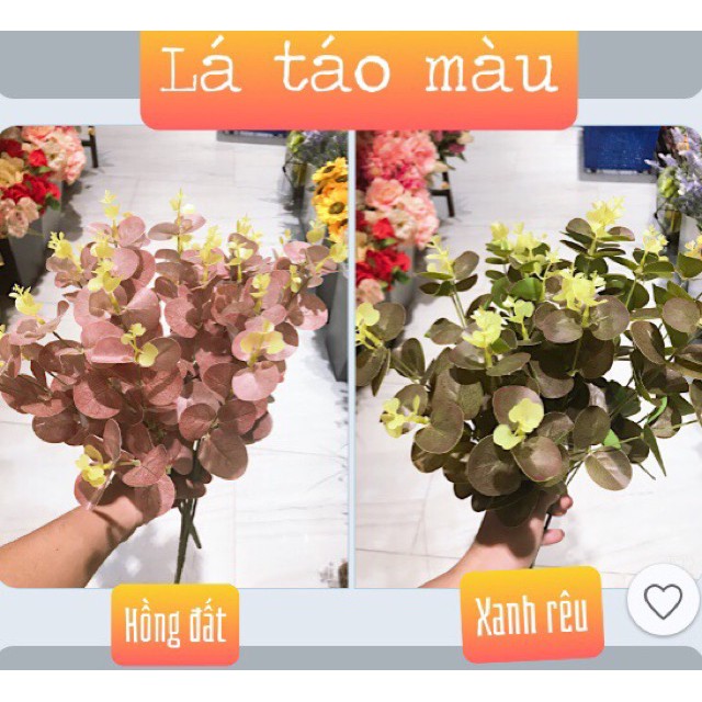 Cụm lá táo điểm hoa sáp 16 nhánh , hàng loại 1