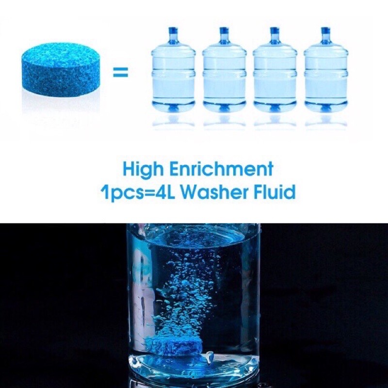 Viên sủi vệ sinh kính chắn gió ô tô siêu sạch sáng. Không vết ố