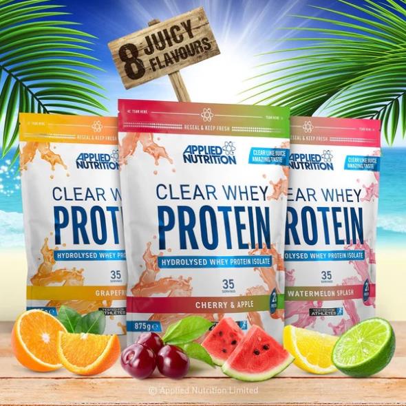 [GIÁ TỐT NHẨT] APPLIED NUTRITION CLEAR WHEY 875 GRAM | Tăng Cơ Nhanh Khử Mùi Sữa Hương Vị Trái Cây Vị Siêu Ngon