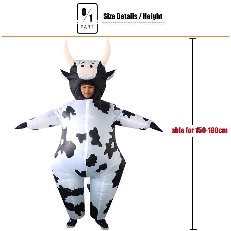 Hoạt Hình Bộ Đồ Bơm Hơi Hóa Trang Bò Sữa Dành Cho Nam Nữ