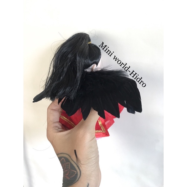 Phụ kiện mô hình cánh thiên thần trắng đen lông vũ búp bê Barbie Baboliy BJD tỉ lệ 1/8, 1/6