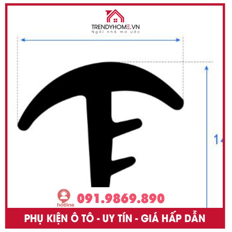 2m Gioăng Cao Su Chữ T tác dụng chặn khe kính lái thích hợp mọi loại xe