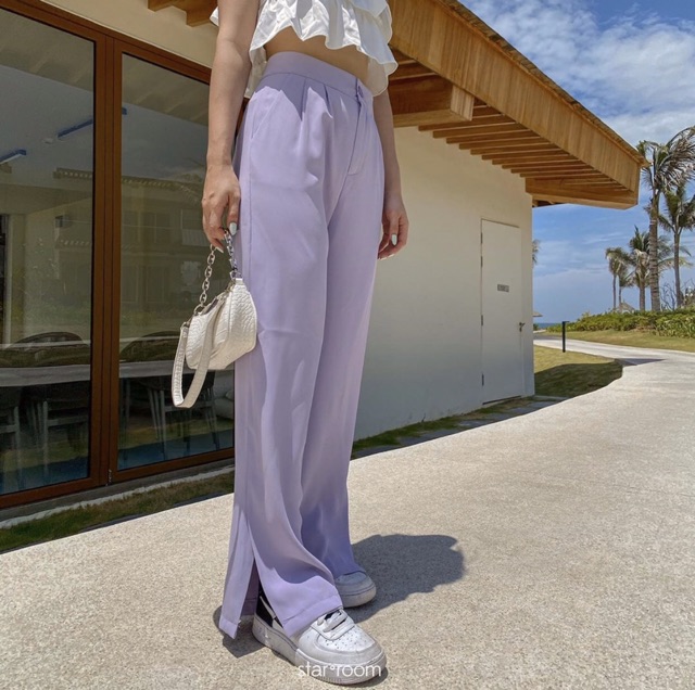 Quần tím xẻ gấu star room