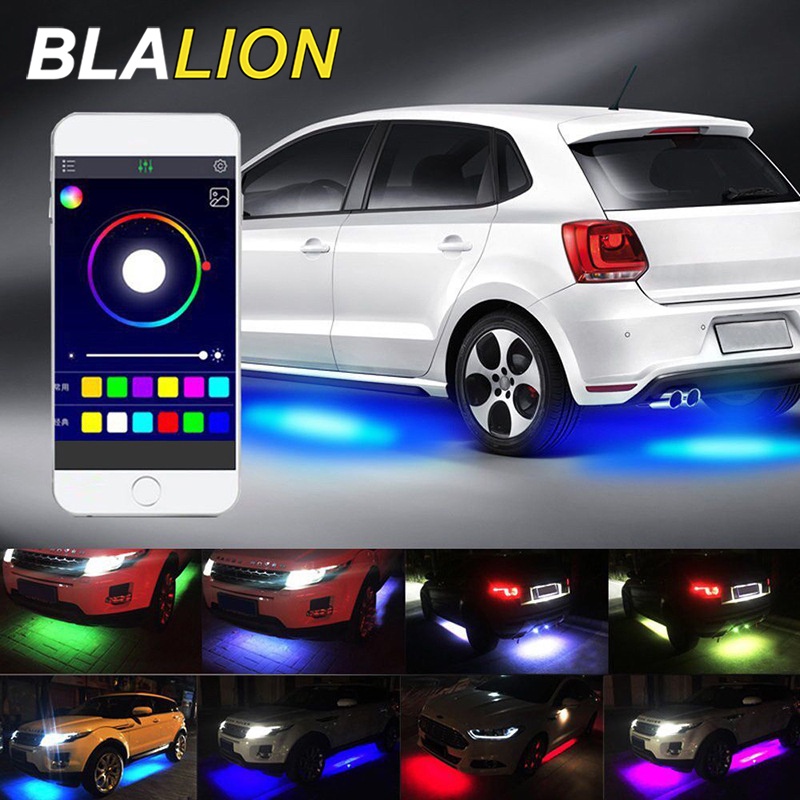 Đèn xe hơi LED đa chức năng APP RGB gradient đầy màu sắc đèn