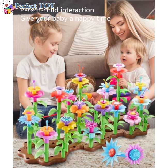 Bộ Đồ Chơi Xây Nhà Cắm Hoa Sân Vườn Cho Bé Gái