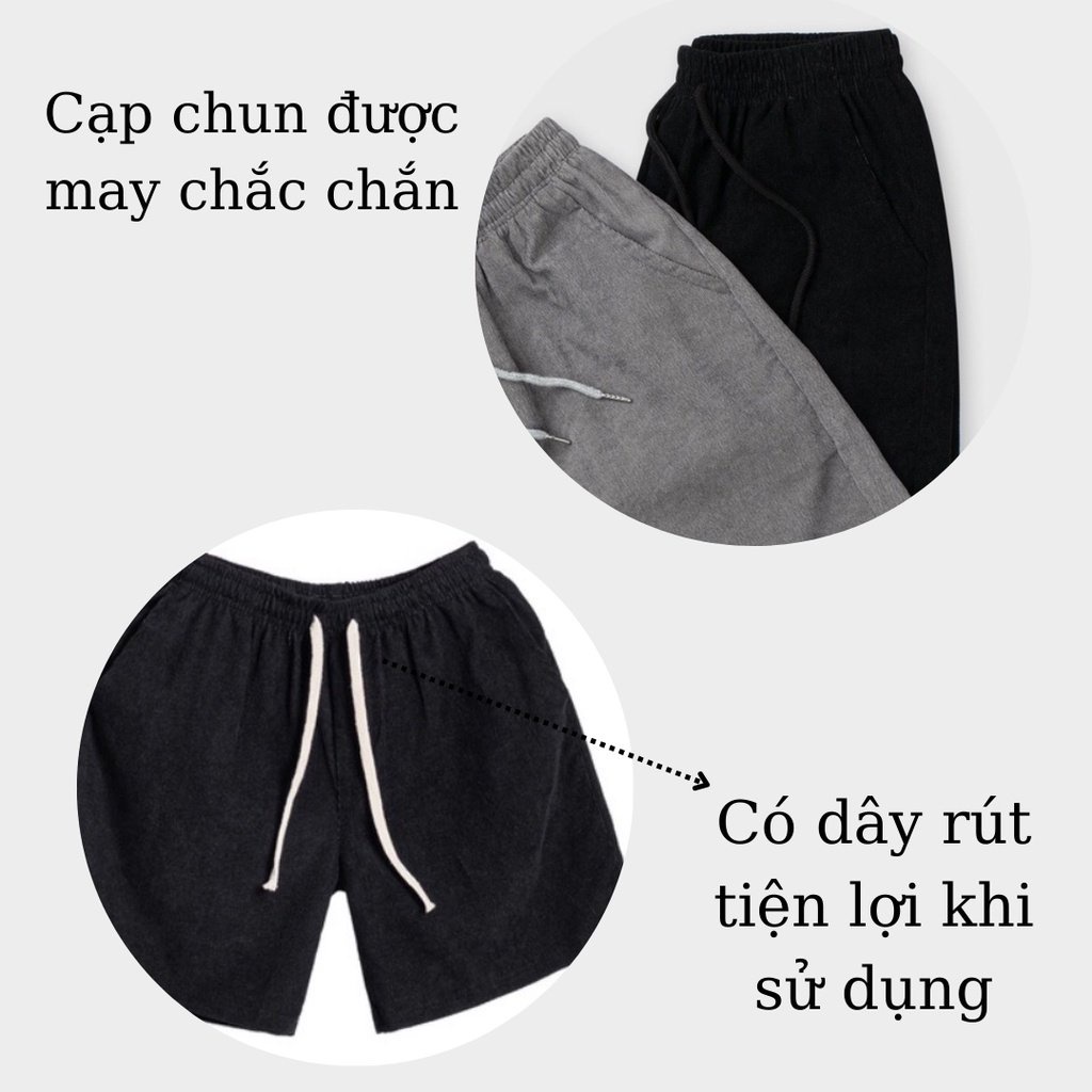Quần Short Nam Trơn ZATA Chất Liệu Nhung Tăm Dáng Trẻ Trung S1