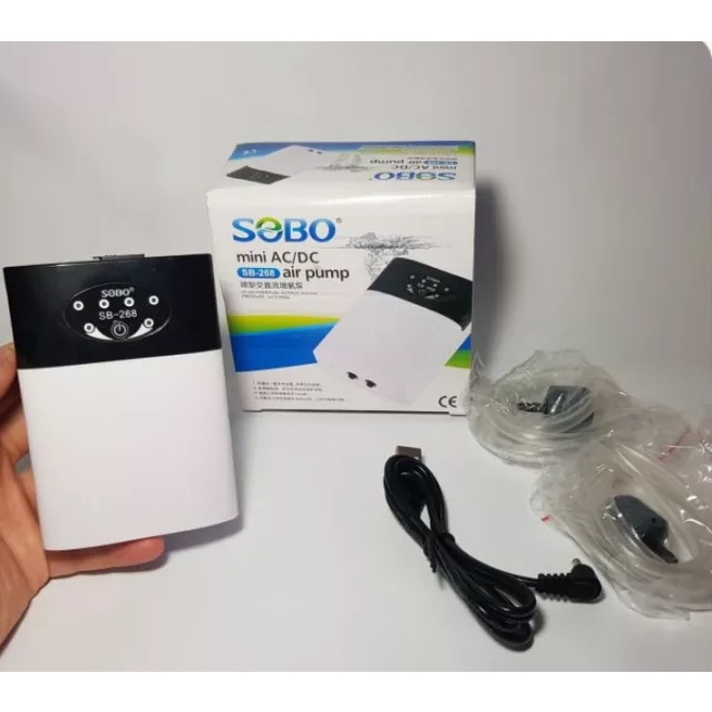 Sủi Oxy Tích Điện Siêu Êm SoBo SB168 1 Vòi Và SB268 2 Vòi, Máy Sủi Oxy Cho Bể Cá Cảnh