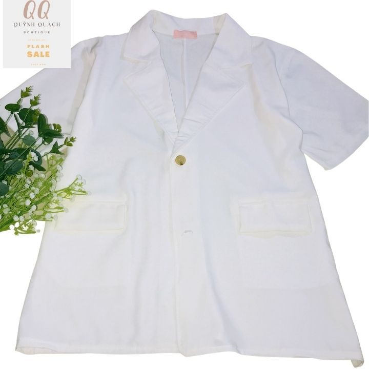 Áo Blazers đẹp giá rẻ 💗𝑭𝒓𝒆𝒆 𝑺𝒉𝒊𝒑💗, Vest nữ mùa hè chát đẹp mặc thoáng mát Màu đen trắng be Freesize | BigBuy360 - bigbuy360.vn