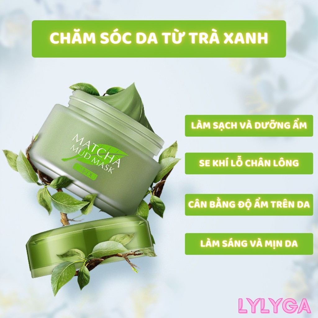 Mặt nạ bùn Matcha Mud Mask Laikou 85g mặt nạ trà xanh bùn cấp ẩm, dưỡng da mềm mịn nội địa trung MN14