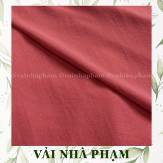 Vải đũi lụa màu hồng đỗ - khổ vải 1.5m - vải nhà phạm