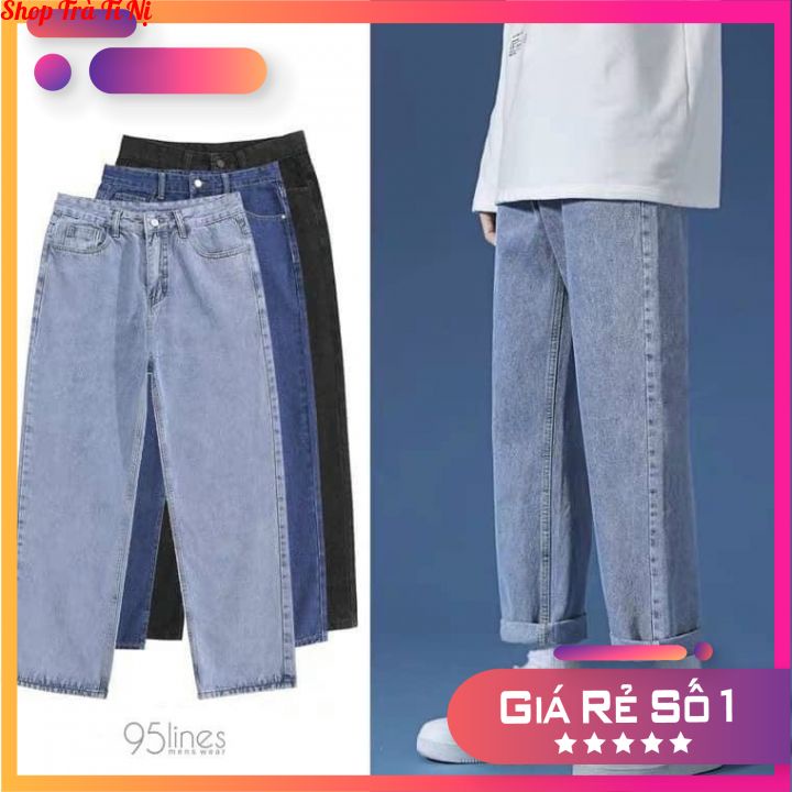 Quần jean baggy nam nữ, ống rộng, form ống suông nam nữ, chất jean mềm dày dặn phong cách thời trang đường phố
