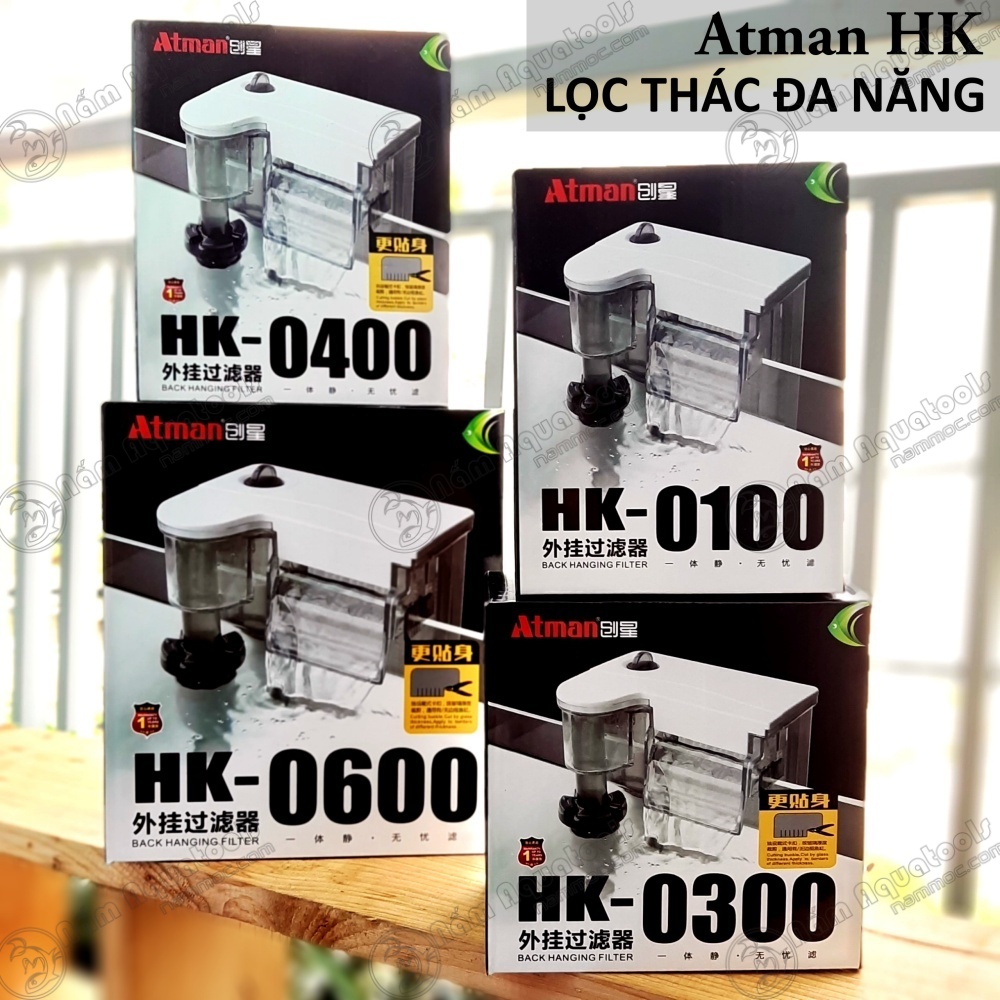 Lọc Thác Atman HK 0100 | 0300 | 0400 | 0600 - Lọc Thác Đa Năng Có Hút Mặt Cho Bể Cá Cảnh Thuỷ Sinh