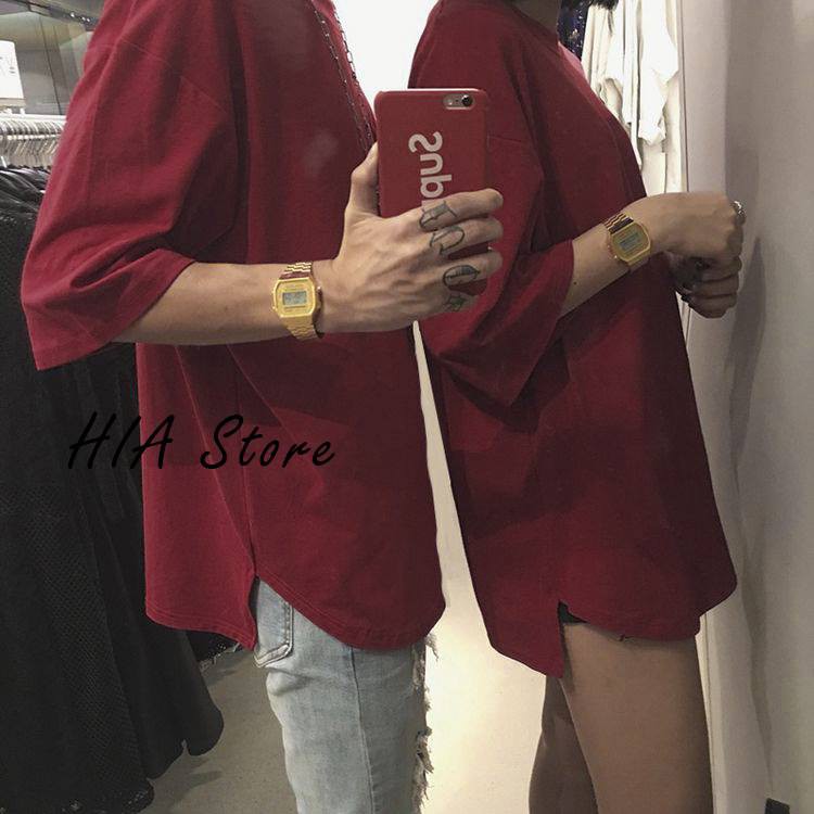 Long tee basic - ĐỎ ĐÔ - Freesize Nam Nữ