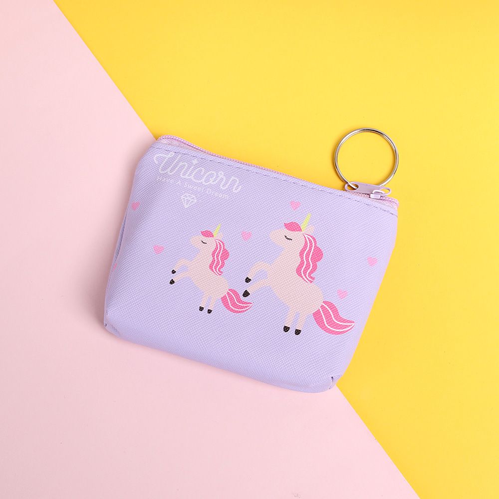 Ví Đựng Tiền Xu/Chìa Khóa Họa Tiết Kỳ Lân Hoạt Hình Nhiều Màu Sắc