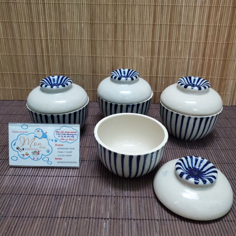 🥰👍SET 2 THỐ SỌC MINI💥 ĐỰNG GIA VỊ BẰNG GỐM CAO LANH ĐẸP VÀ LÁNG😊